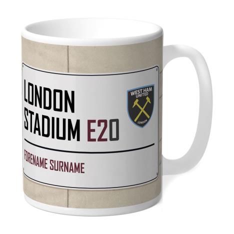 Personalised West Ham United FC Street Sign Mug £12.99